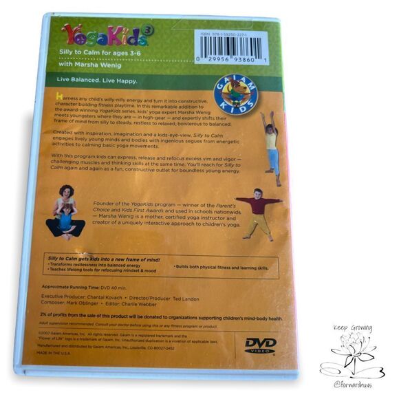 Bundle Sale 3 for $15 | Gaiam Kids: Yogakids (DVD, 2007) | Kids Silly to Calm D - Picture 4 of 6